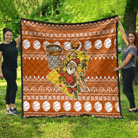 Basketball Santa Claus Christmas Quilt Xmas Holiday Patterns - Wonder Print Shop