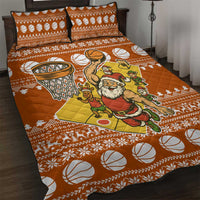 Basketball Santa Claus Christmas Quilt Bed Set Xmas Holiday Patterns - Wonder Print Shop