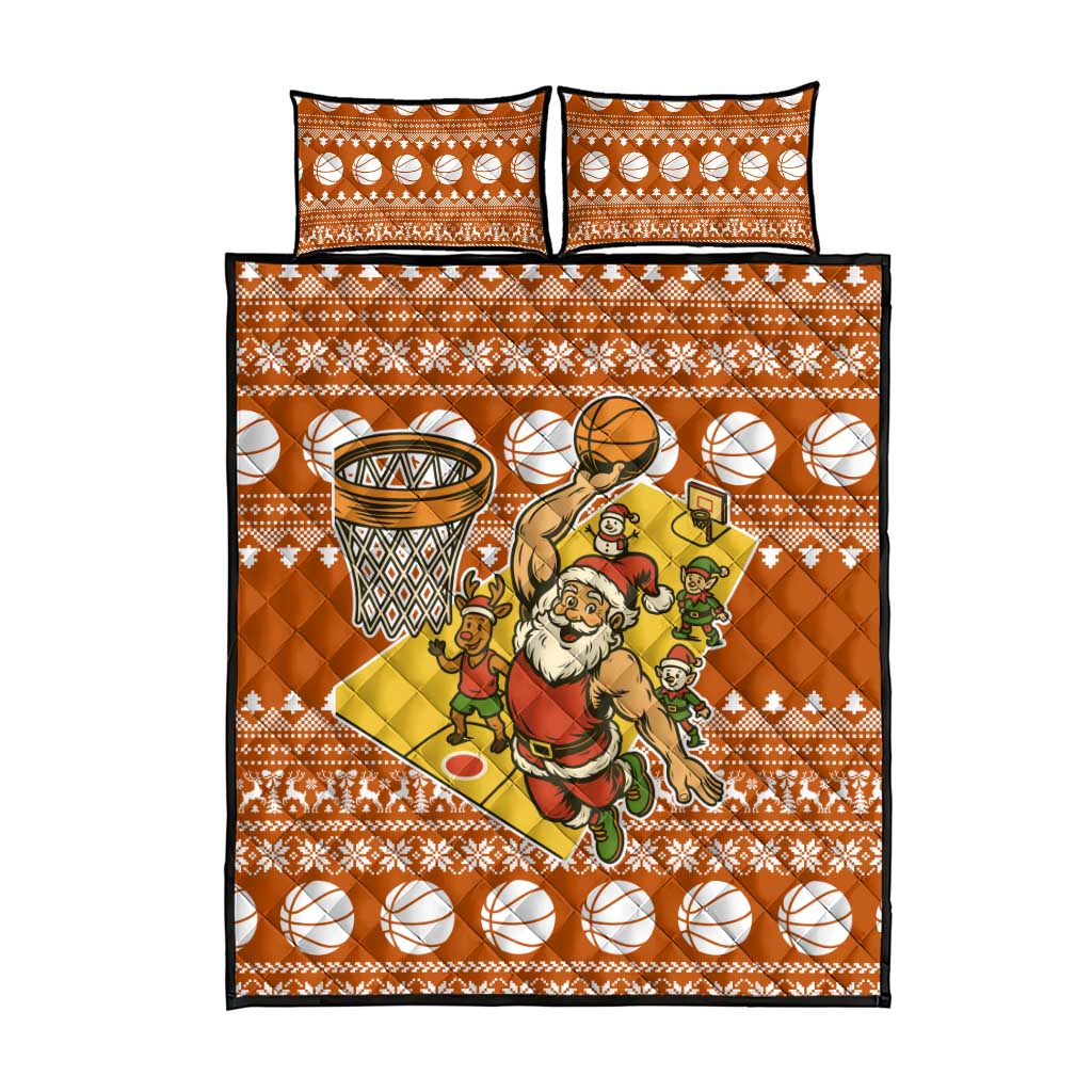 Basketball Santa Claus Christmas Quilt Bed Set Xmas Holiday Patterns - Wonder Print Shop