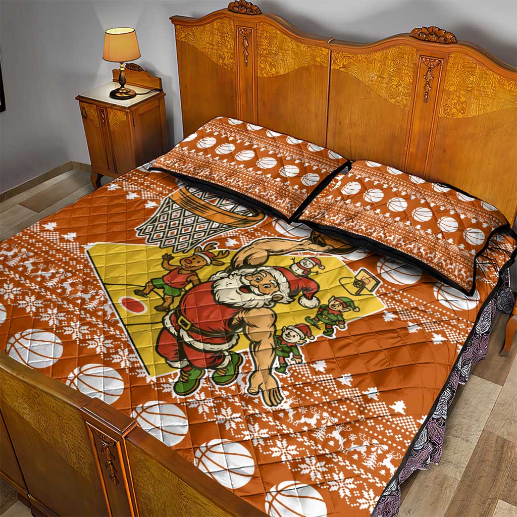 Basketball Santa Claus Christmas Quilt Bed Set Xmas Holiday Patterns - Wonder Print Shop