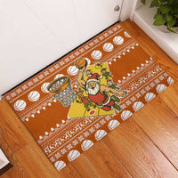 Basketball Santa Claus Christmas Rubber Doormat Xmas Holiday Patterns - Wonder Print Shop