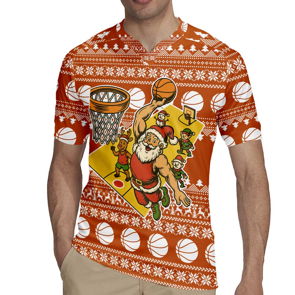 Basketball Santa Claus Christmas Rugby Jersey Xmas Holiday Patterns - Wonder Print Shop