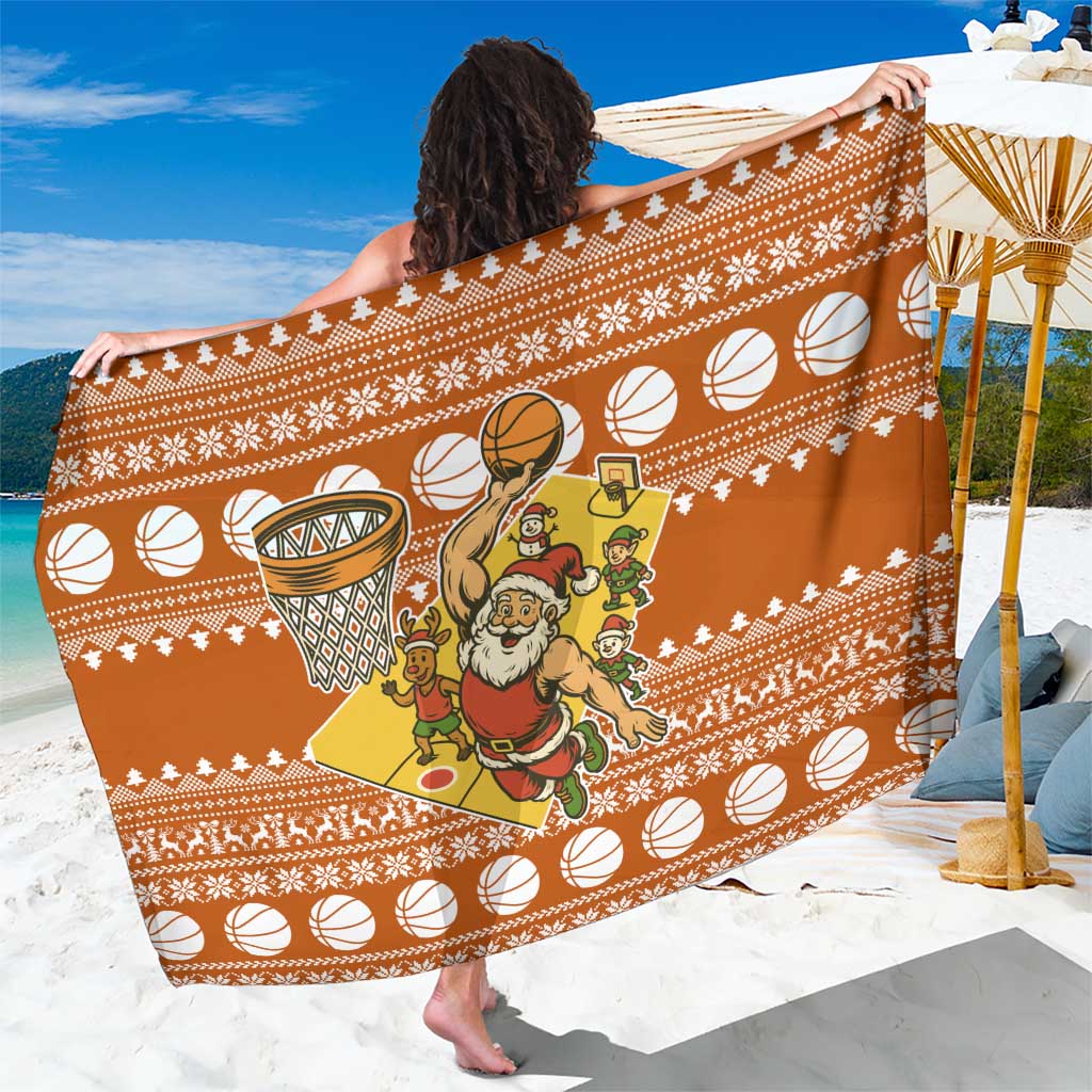 Basketball Santa Claus Christmas Sarong Xmas Holiday Patterns - Wonder Print Shop
