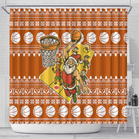 Basketball Santa Claus Christmas Shower Curtain Xmas Holiday Patterns - Wonder Print Shop