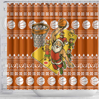 Basketball Santa Claus Christmas Shower Curtain Xmas Holiday Patterns - Wonder Print Shop