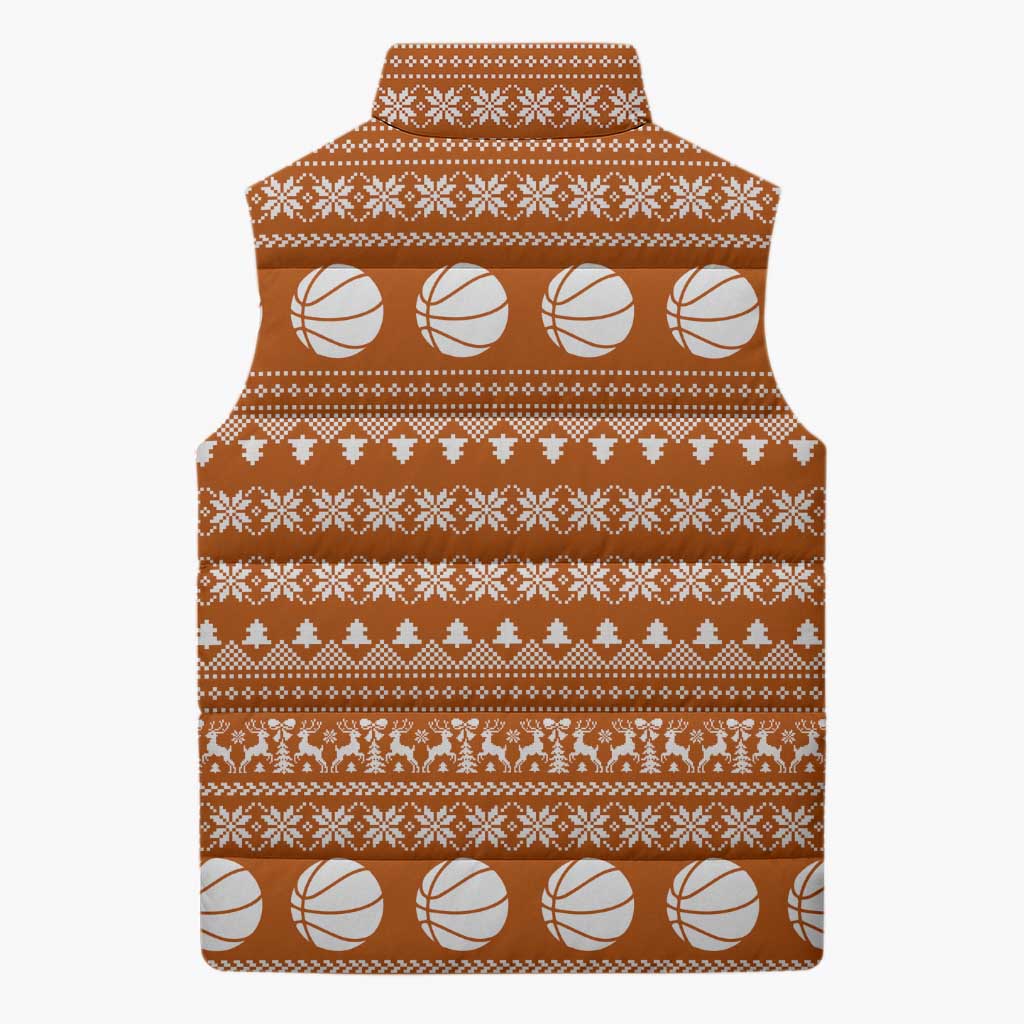 Basketball Santa Claus Christmas Sleeveless Puffer Jacket Xmas Holiday Patterns - Wonder Print Shop