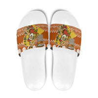Basketball Santa Claus Christmas Slide Sandals Xmas Holiday Patterns - Wonder Print Shop