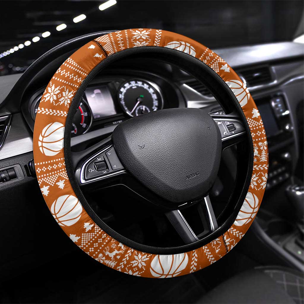 Basketball Santa Claus Christmas Steering Wheel Cover Xmas Holiday Patterns - Wonder Print Shop