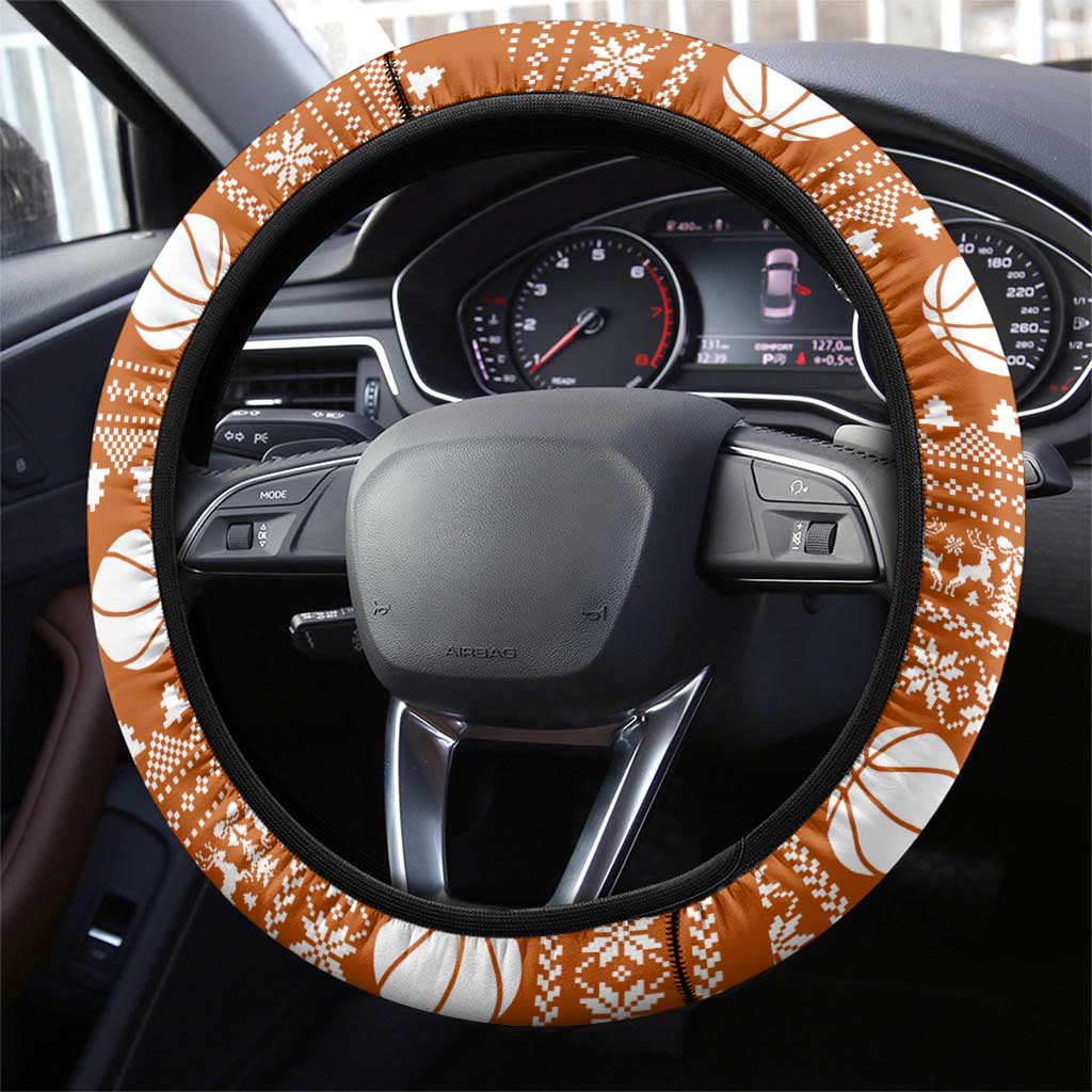 Basketball Santa Claus Christmas Steering Wheel Cover Xmas Holiday Patterns - Wonder Print Shop