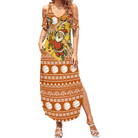 Basketball Santa Claus Christmas Summer Maxi Dress Xmas Holiday Patterns - Wonder Print Shop