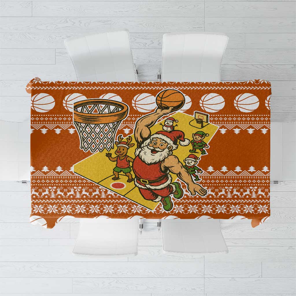 Basketball Santa Claus Christmas Tablecloth Xmas Holiday Patterns - Wonder Print Shop