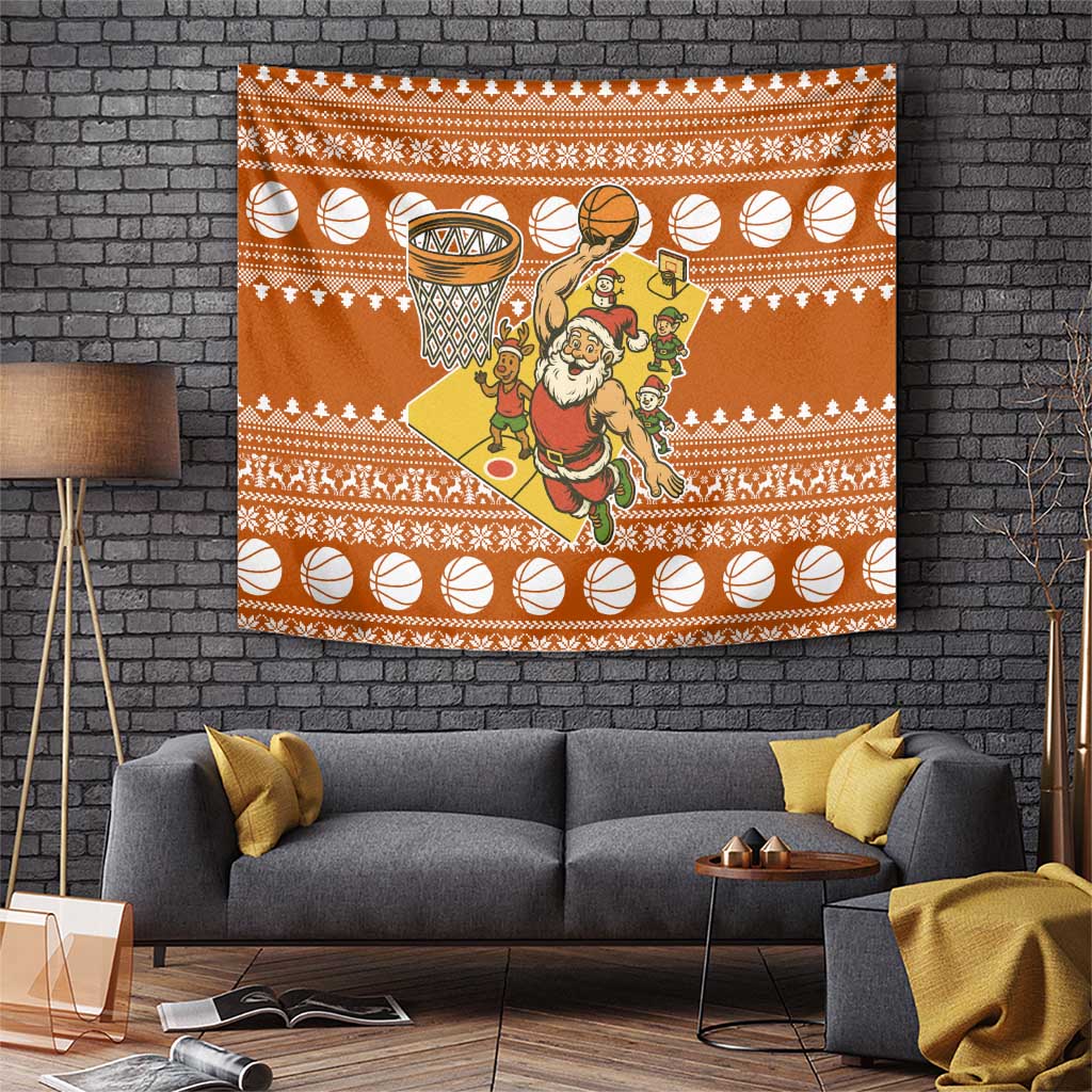 Basketball Santa Claus Christmas Tapestry Xmas Holiday Patterns - Wonder Print Shop