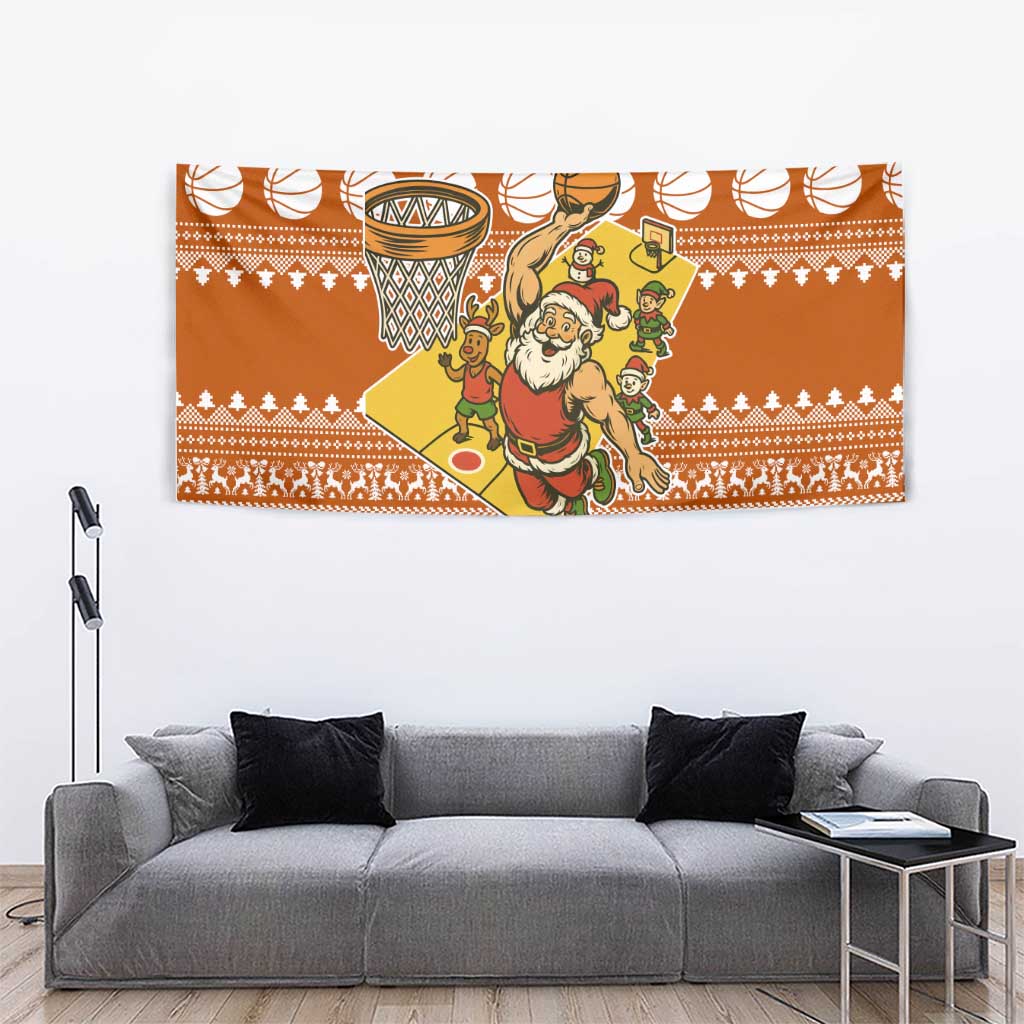 Basketball Santa Claus Christmas Tapestry Xmas Holiday Patterns - Wonder Print Shop