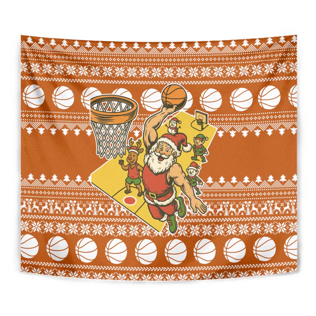 Basketball Santa Claus Christmas Tapestry Xmas Holiday Patterns - Wonder Print Shop