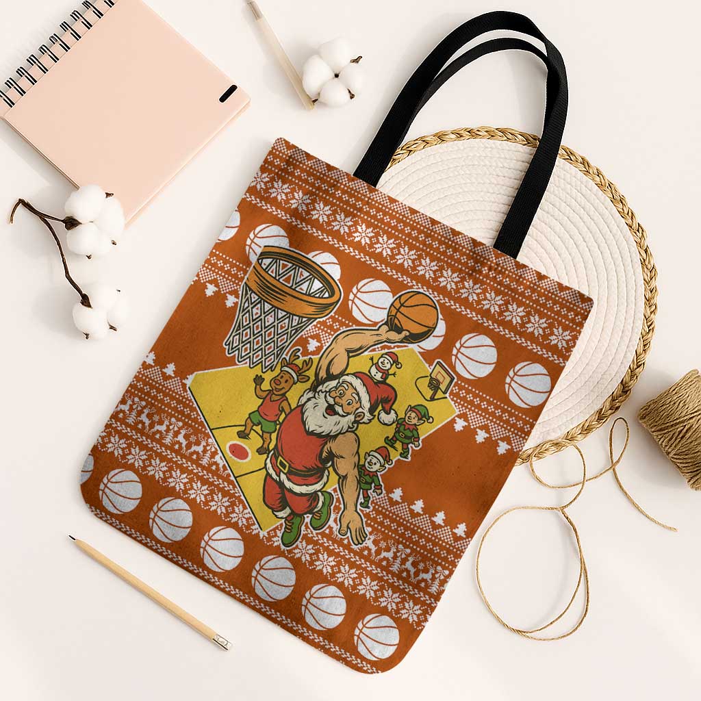 Basketball Santa Claus Christmas Tote Bag Xmas Holiday Patterns - Wonder Print Shop