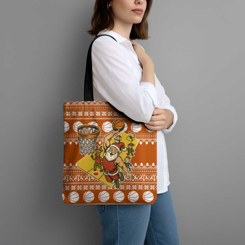 Basketball Santa Claus Christmas Tote Bag Xmas Holiday Patterns - Wonder Print Shop
