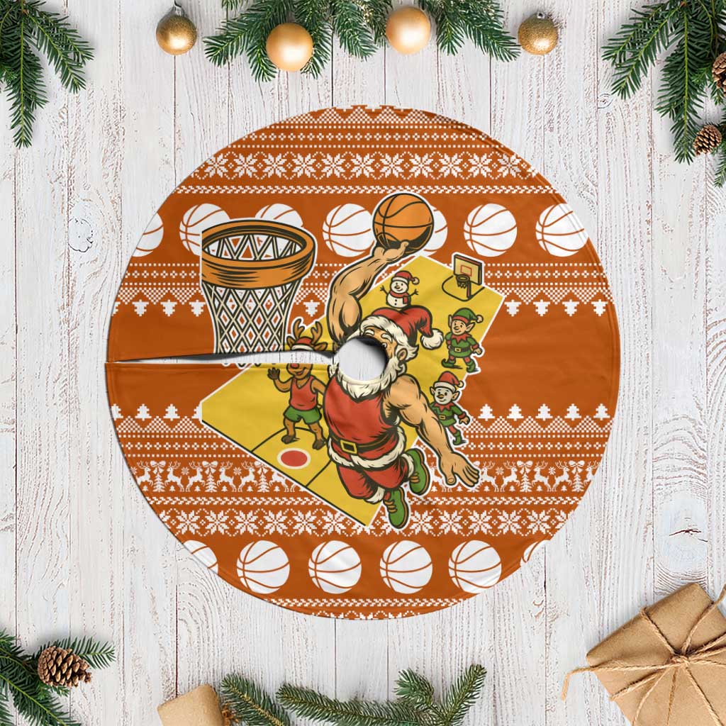 Basketball Santa Claus Christmas Tree Skirt Xmas Holiday Patterns - Wonder Print Shop