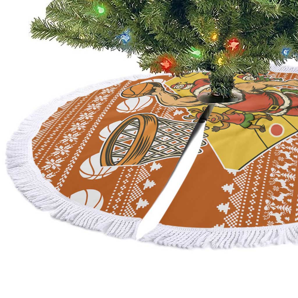 Basketball Santa Claus Christmas Tree Skirt Xmas Holiday Patterns - Wonder Print Shop