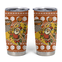 Basketball Santa Claus Christmas Tumbler Cup Xmas Holiday Patterns - Wonder Print Shop