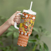 Basketball Santa Claus Christmas Tumbler With Handle Xmas Holiday Patterns - Wonder Print Shop