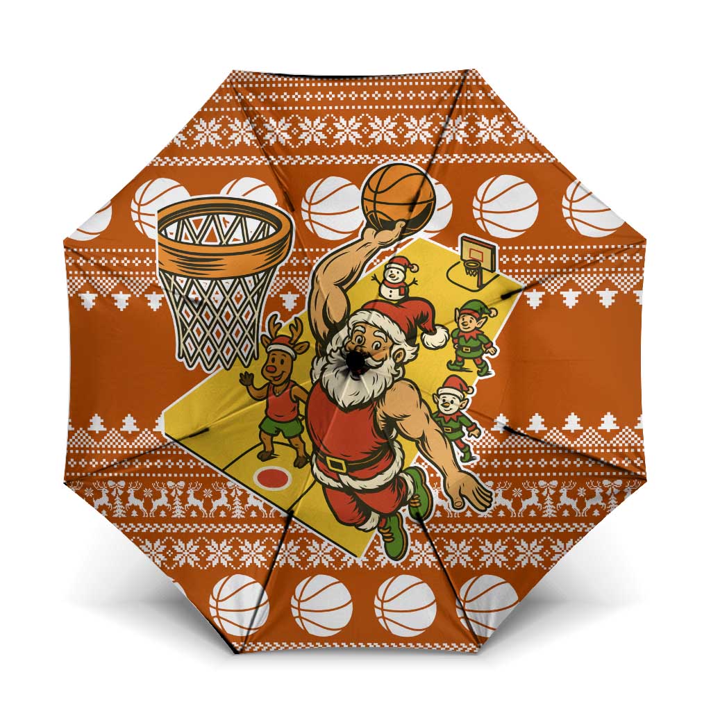 Basketball Santa Claus Christmas Umbrella Xmas Holiday Patterns - Wonder Print Shop