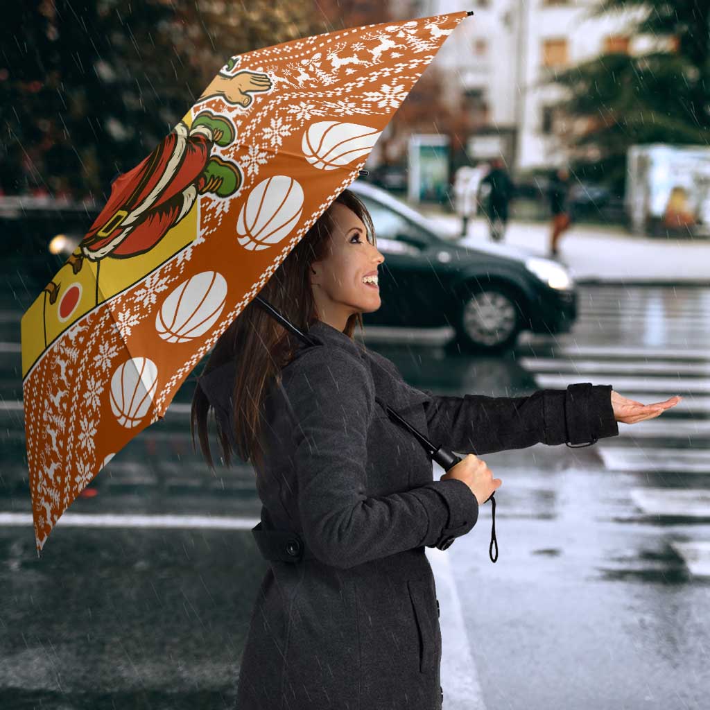 Basketball Santa Claus Christmas Umbrella Xmas Holiday Patterns - Wonder Print Shop
