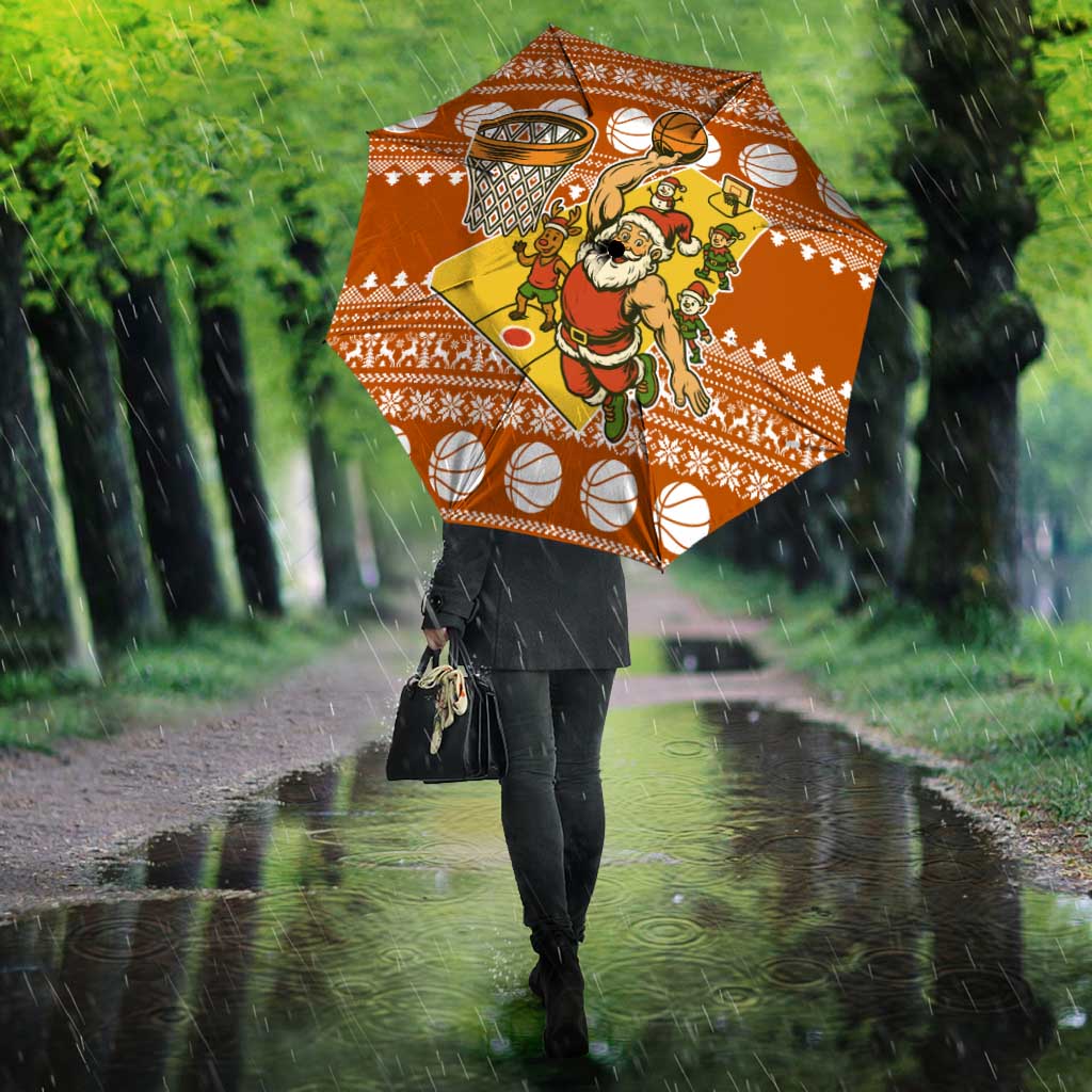 Basketball Santa Claus Christmas Umbrella Xmas Holiday Patterns - Wonder Print Shop