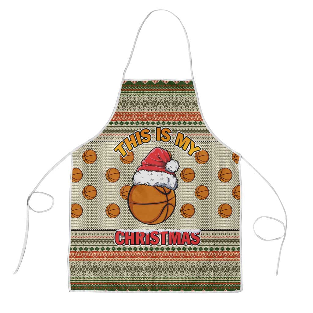 Basketball Winter Christmas Apron Xmas Holiday Patterns - Wonder Print Shop