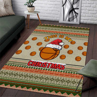 Basketball Winter Christmas Area Rug Xmas Holiday Patterns - Wonder Print Shop