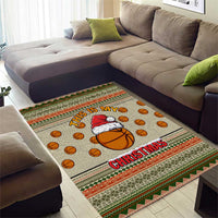 Basketball Winter Christmas Area Rug Xmas Holiday Patterns - Wonder Print Shop