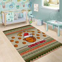 Basketball Winter Christmas Area Rug Xmas Holiday Patterns - Wonder Print Shop