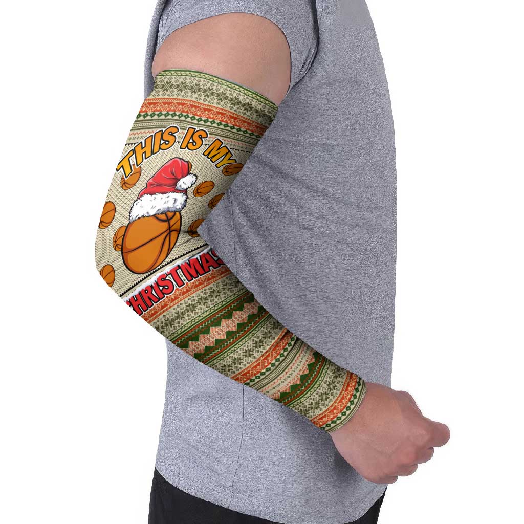 Basketball Winter Christmas Arm Sleeves Xmas Holiday Patterns - Wonder Print Shop