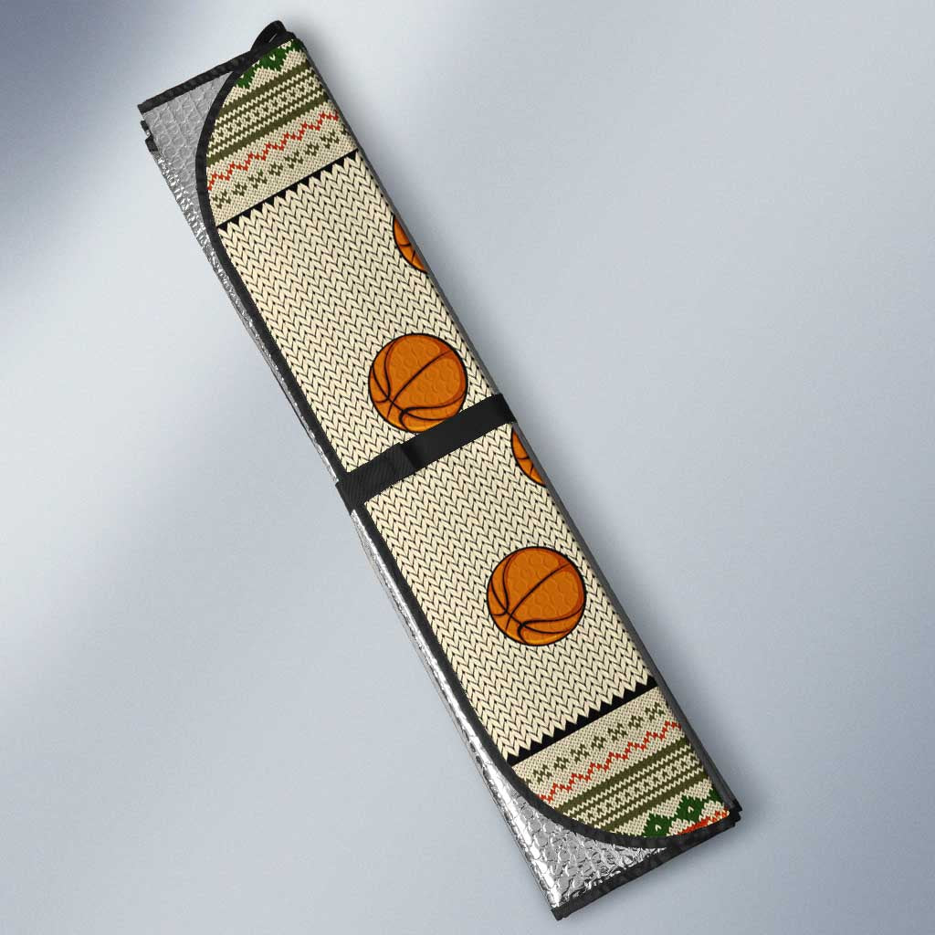 Basketball Winter Christmas Auto Sun Shade Xmas Holiday Patterns - Wonder Print Shop