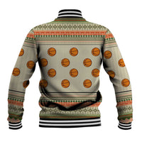 Basketball Winter Christmas Baseball Jacket Xmas Holiday Patterns - Wonder Print Shop