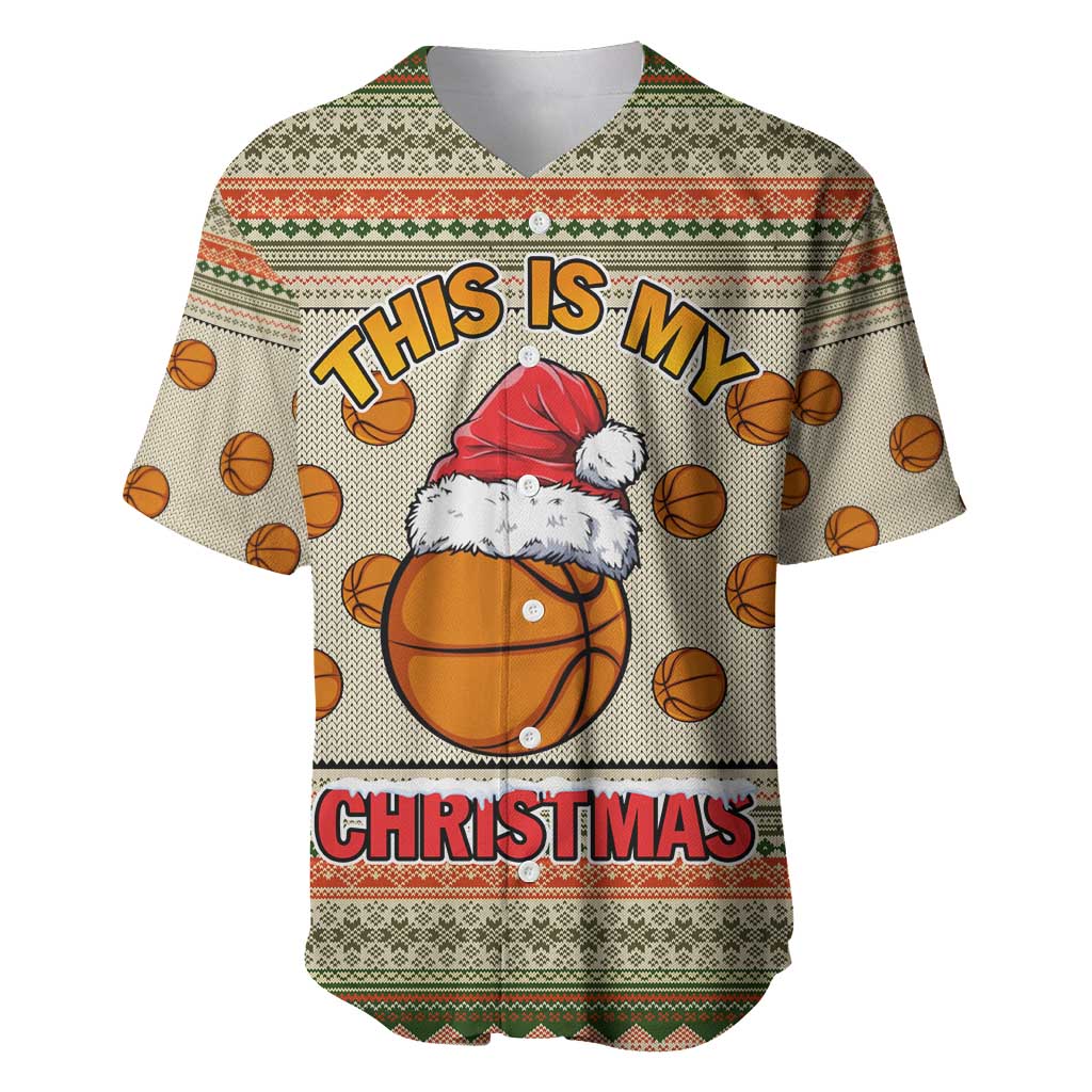 Basketball Winter Christmas Baseball Jersey Xmas Holiday Patterns - Wonder Print Shop