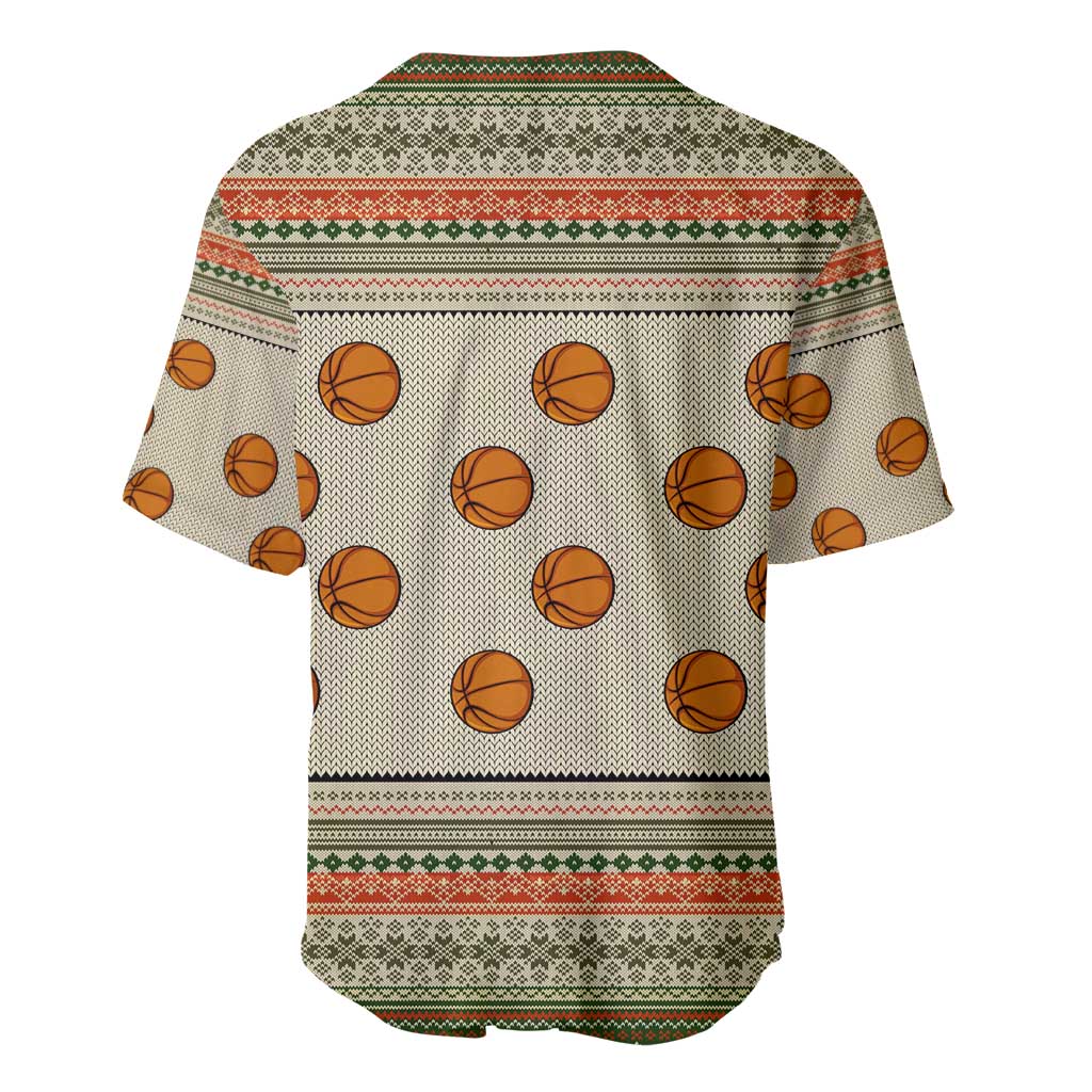 Basketball Winter Christmas Baseball Jersey Xmas Holiday Patterns - Wonder Print Shop