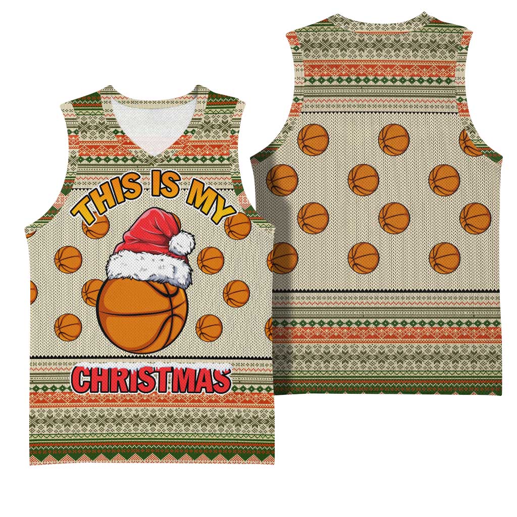 Basketball Winter Christmas Basketball Jersey Xmas Holiday Patterns - Wonder Print Shop