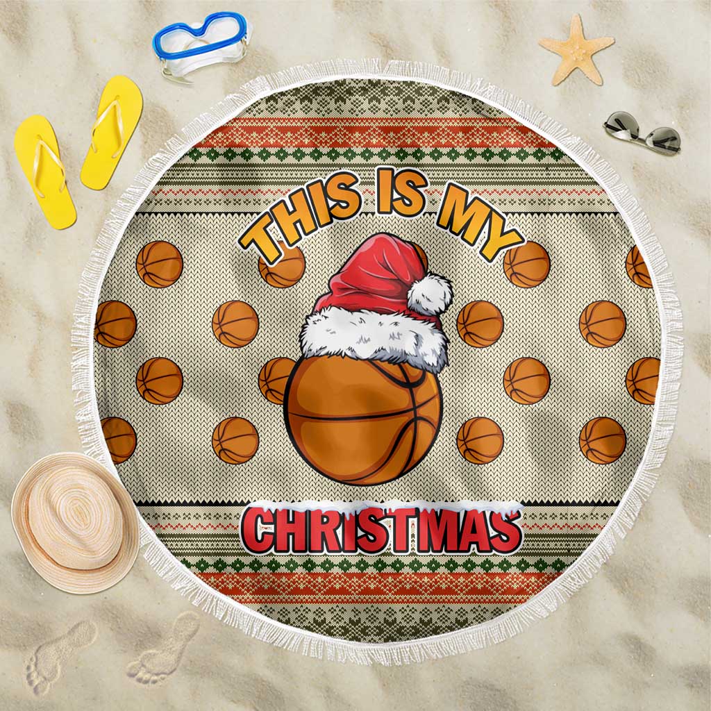 Basketball Winter Christmas Beach Blanket Xmas Holiday Patterns - Wonder Print Shop