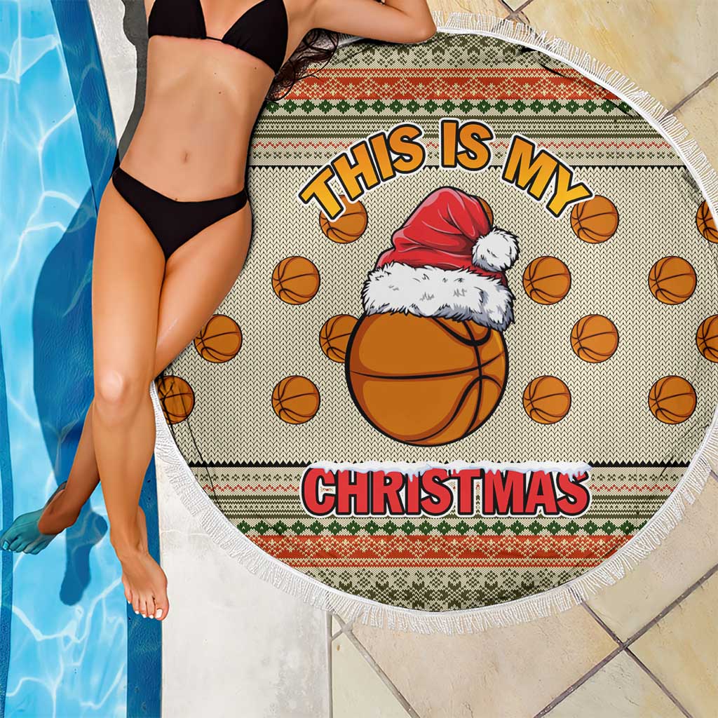 Basketball Winter Christmas Beach Blanket Xmas Holiday Patterns - Wonder Print Shop