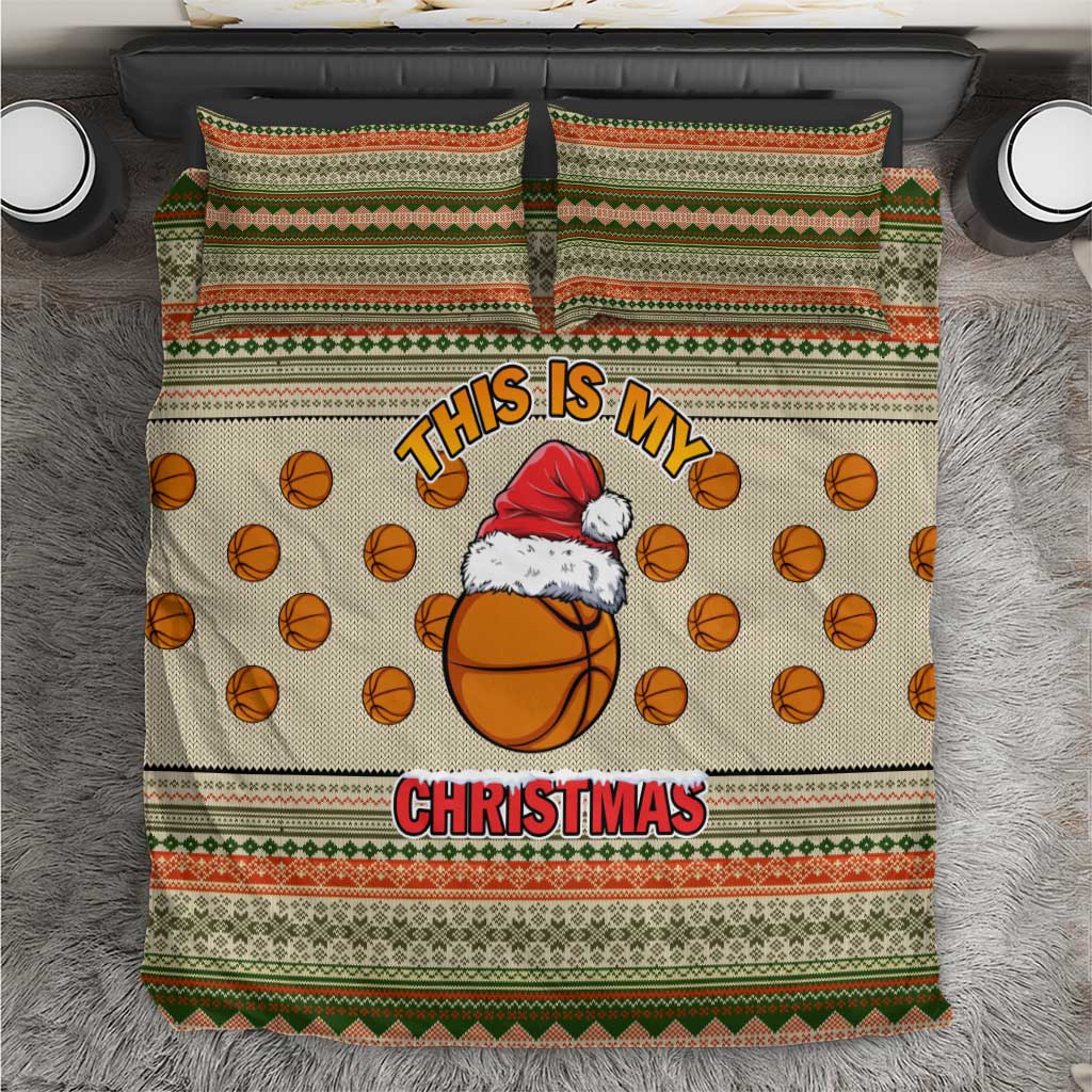 Basketball Winter Christmas Bedding Set Xmas Holiday Patterns - Wonder Print Shop