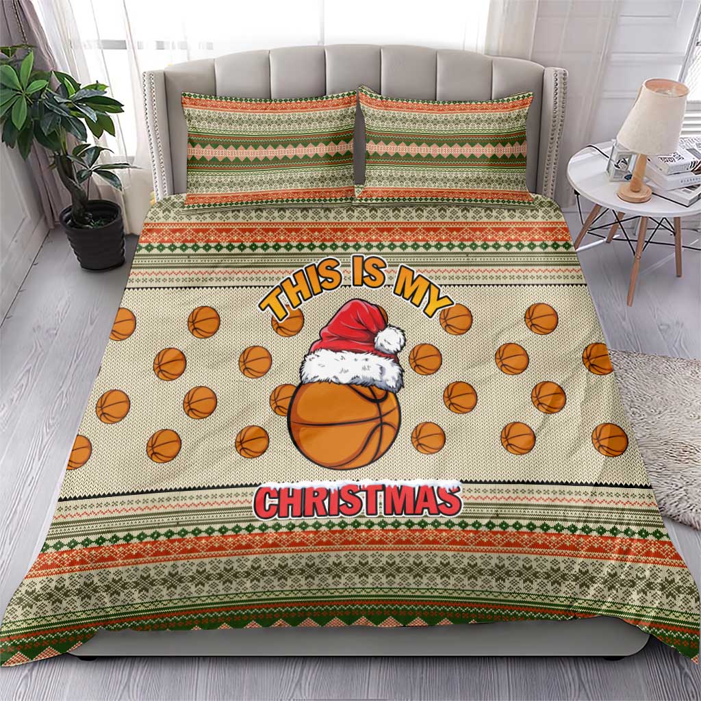 Basketball Winter Christmas Bedding Set Xmas Holiday Patterns - Wonder Print Shop