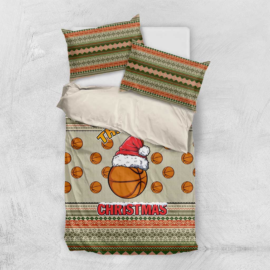 Basketball Winter Christmas Bedding Set Xmas Holiday Patterns - Wonder Print Shop
