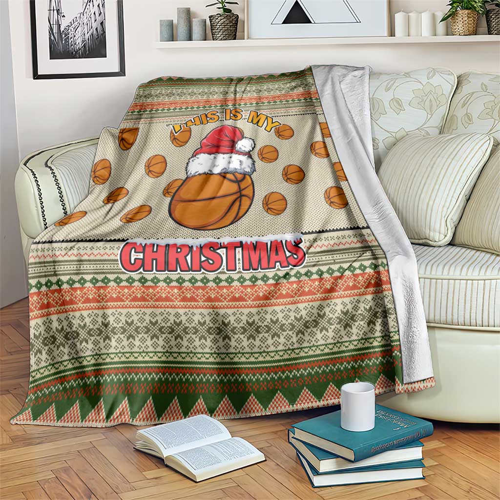 Basketball Winter Christmas Blanket Xmas Holiday Patterns - Wonder Print Shop