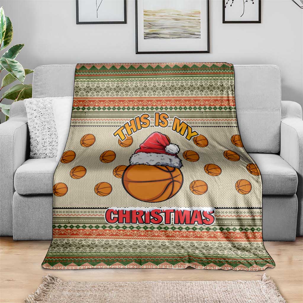 Basketball Winter Christmas Blanket Xmas Holiday Patterns - Wonder Print Shop