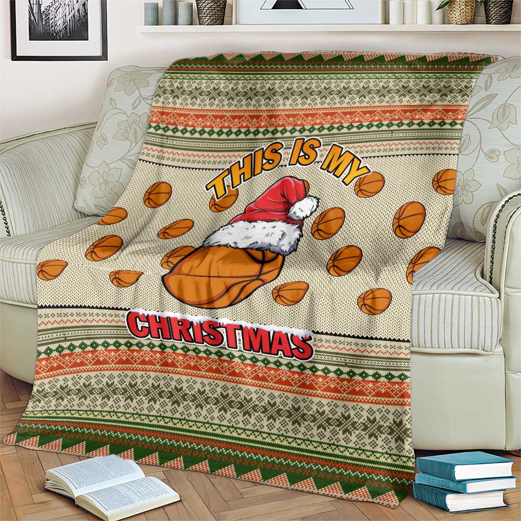 Basketball Winter Christmas Blanket Xmas Holiday Patterns - Wonder Print Shop