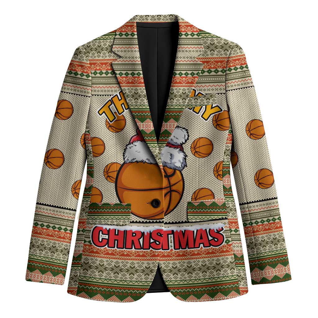 Basketball Winter Christmas Blazer Xmas Holiday Patterns - Wonder Print Shop