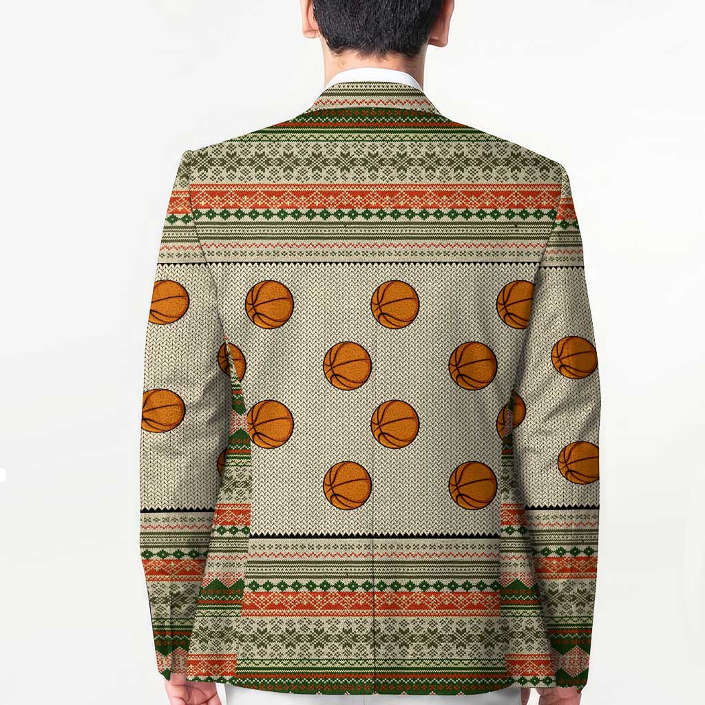 Basketball Winter Christmas Blazer Xmas Holiday Patterns - Wonder Print Shop