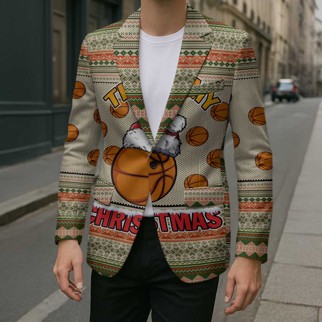 Basketball Winter Christmas Blazer Xmas Holiday Patterns - Wonder Print Shop