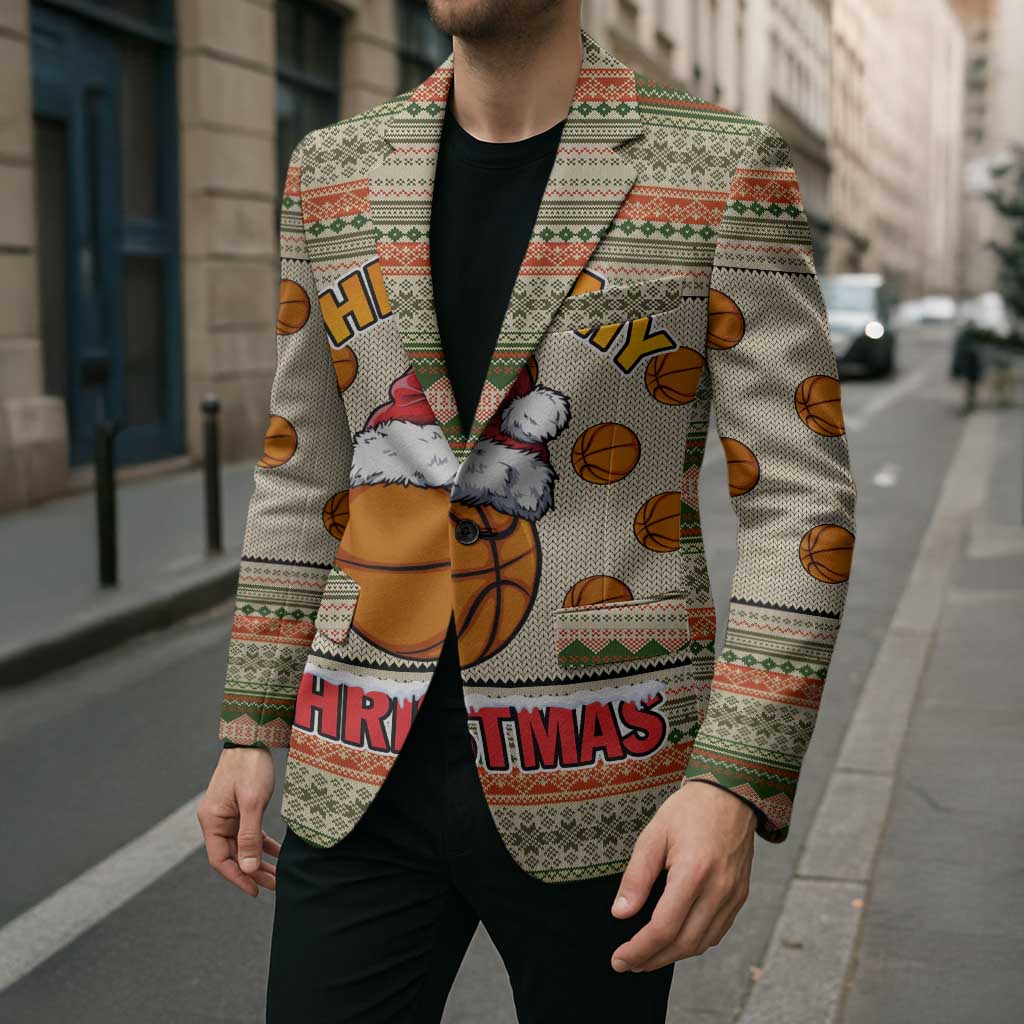 Basketball Winter Christmas Blazer Xmas Holiday Patterns - Wonder Print Shop