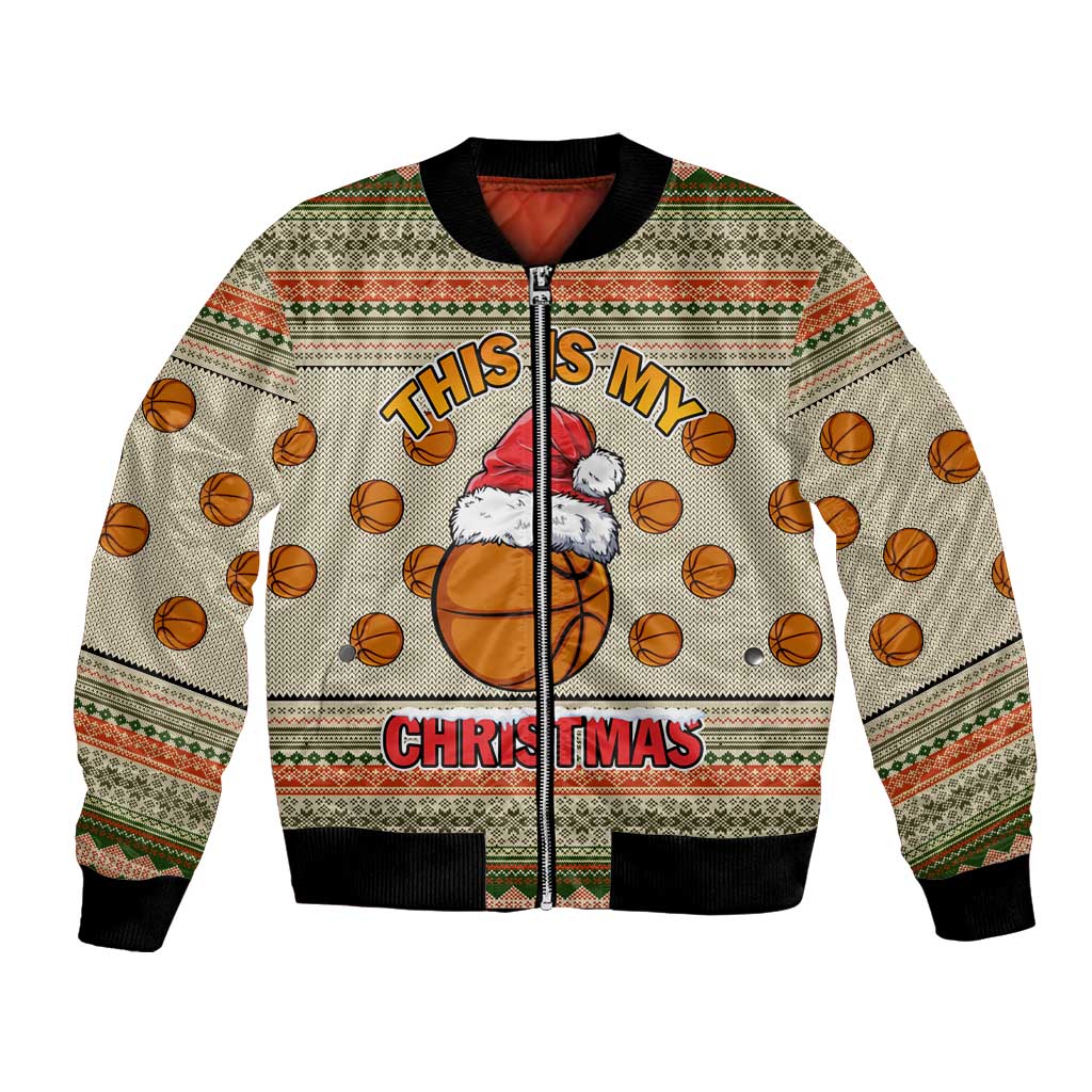 Basketball Winter Christmas Bomber Jacket Xmas Holiday Patterns - Wonder Print Shop